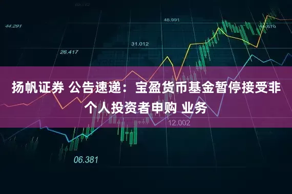 扬帆证券 公告速递：宝盈货币基金暂停接受非个人投资者申购 业务